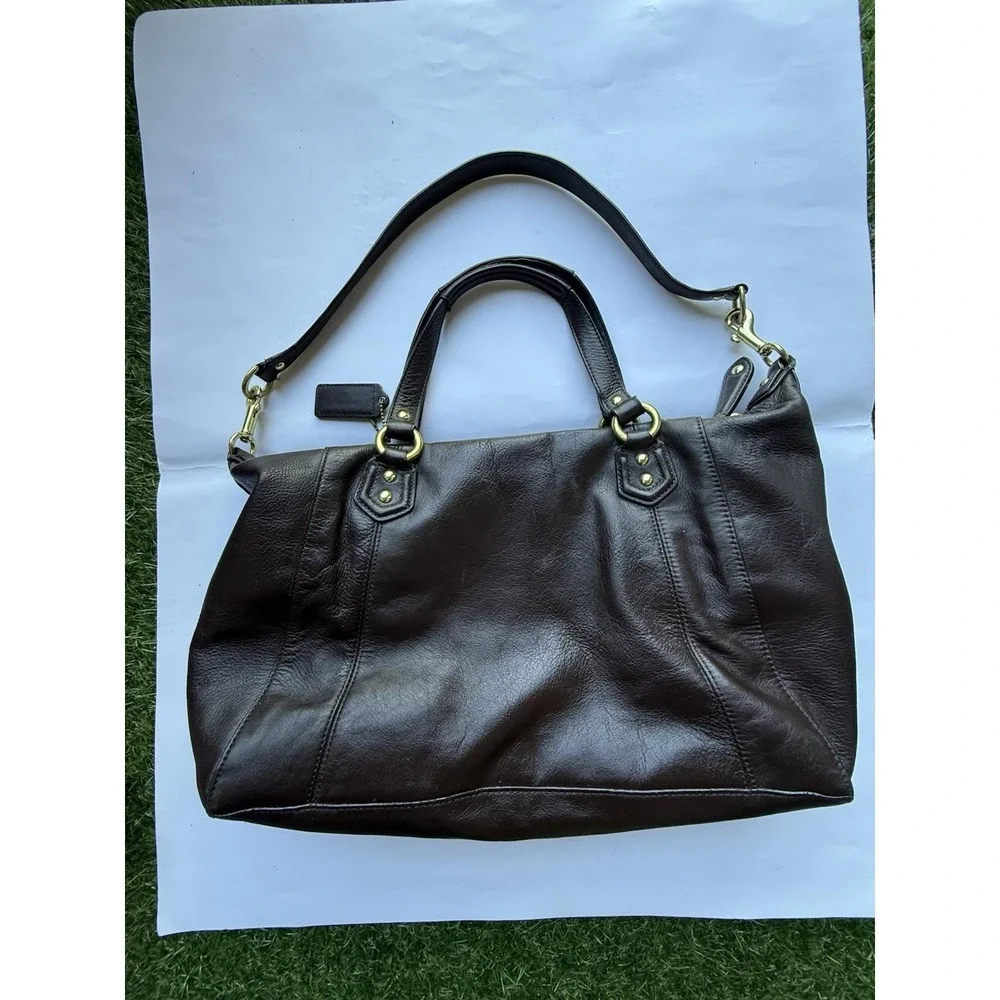 Coach Campbell Mahogany Brown Leather Satchel